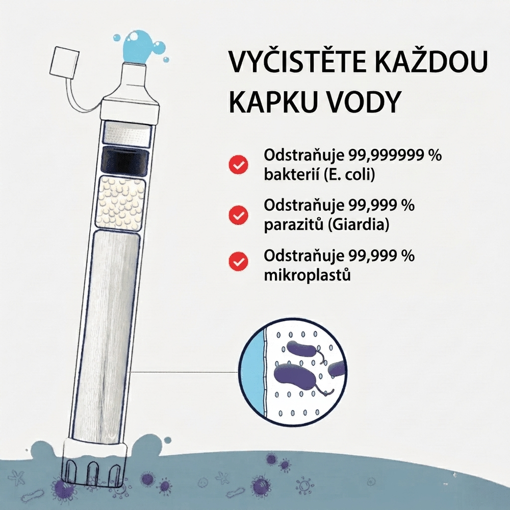 HYDRA-X2 – Survival filtrační brčko na vodu (pro 400 litrů pitné vody) — 4