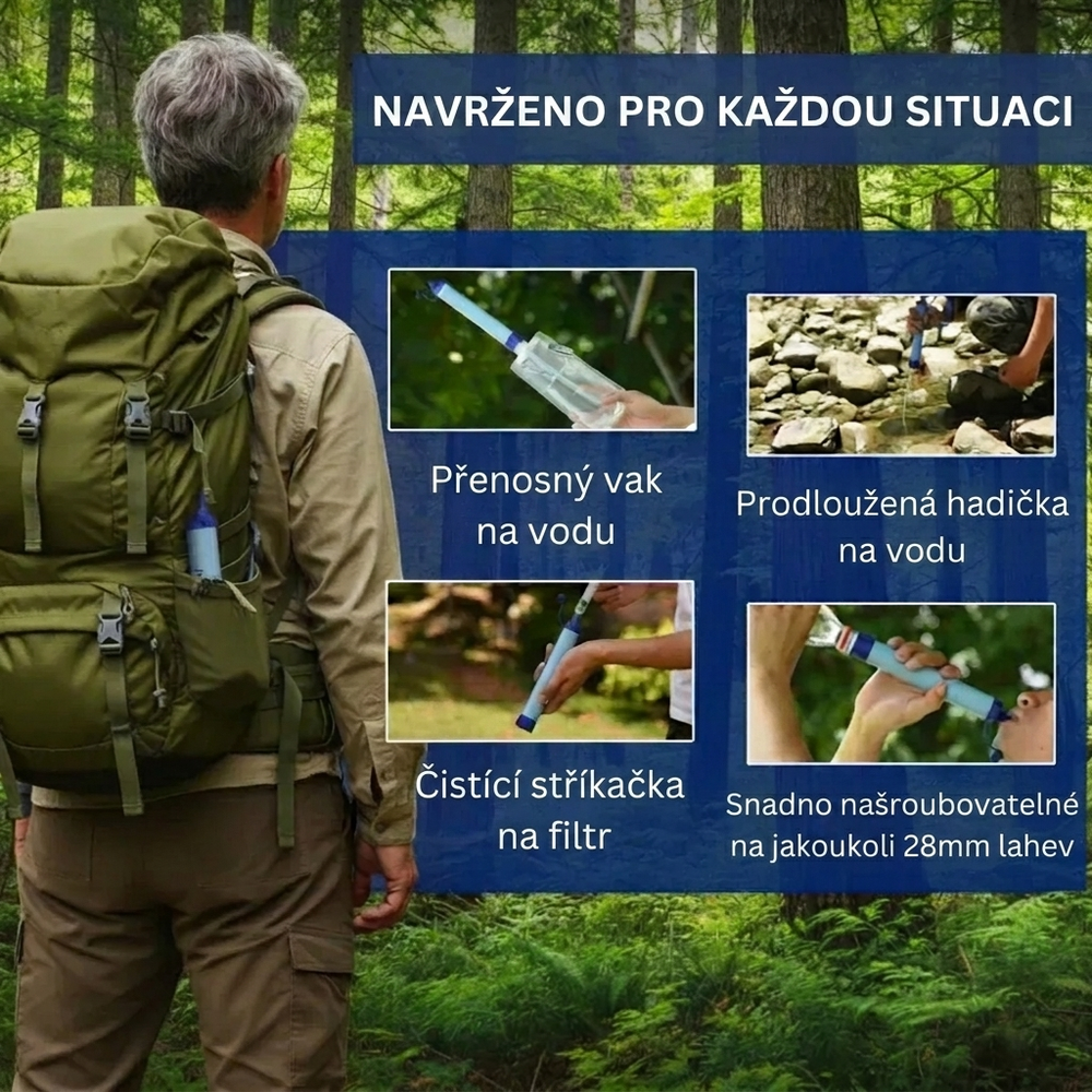 HYDRA-X2 – Survival filtrační brčko na vodu (pro 400 litrů pitné vody) — 5